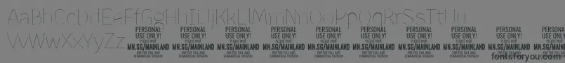 フォントMainlandThin PERSONAL – 黒い文字の灰色の背景