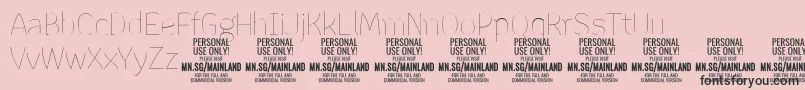 MainlandThin PERSONAL-Schriftart – Schwarze Schriften auf rosa Hintergrund