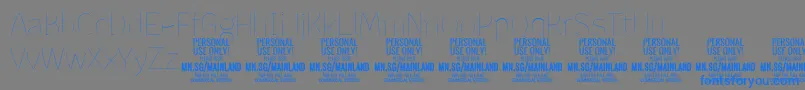 MainlandThin PERSONAL-Schriftart – Blaue Schriften auf grauem Hintergrund