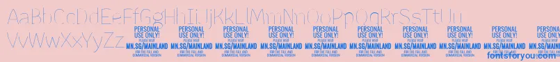 MainlandThin PERSONAL Font – Blue Fonts on Pink Background