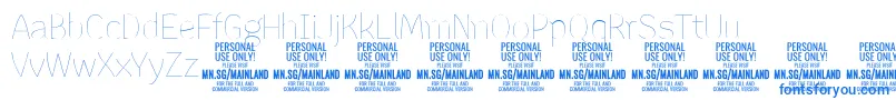 フォントMainlandThin PERSONAL – 青いフォント