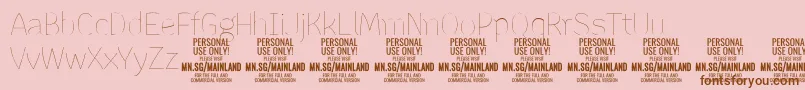 MainlandThin PERSONAL Font – Brown Fonts on Pink Background