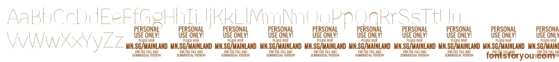 MainlandThin PERSONAL-Schriftart – Braune Schriften auf weißem Hintergrund