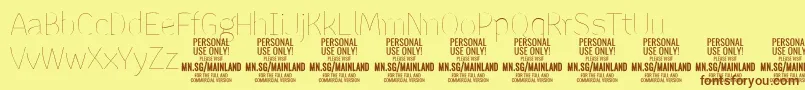 Fonte MainlandThin PERSONAL – fontes marrons em um fundo amarelo