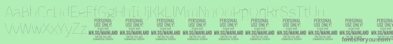 MainlandThin PERSONAL Font – Gray Fonts on Green Background