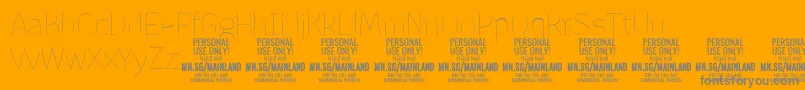 MainlandThin PERSONAL-Schriftart – Graue Schriften auf orangefarbenem Hintergrund