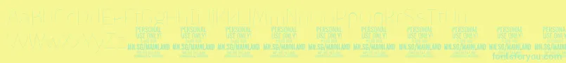 MainlandThin PERSONAL Font – Green Fonts on Yellow Background
