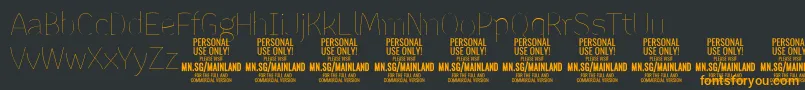 MainlandThin PERSONAL Font – Orange Fonts on Black Background