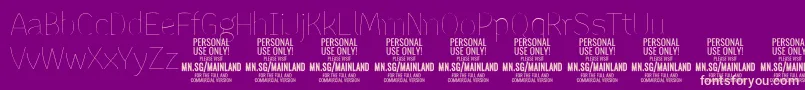 MainlandThin PERSONAL Font – Pink Fonts on Purple Background