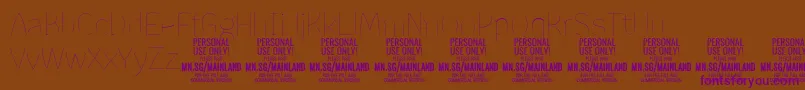 Шрифт MainlandThin PERSONAL – фиолетовые шрифты на коричневом фоне