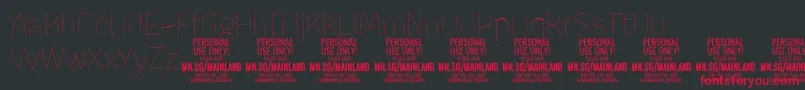 MainlandThin PERSONAL Font – Red Fonts on Black Background