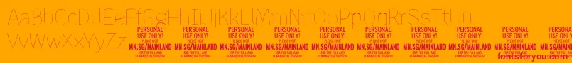 MainlandThin PERSONAL Font – Red Fonts on Orange Background