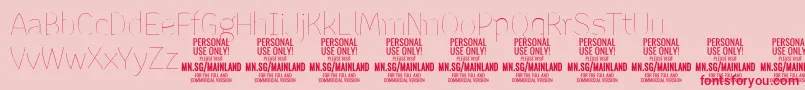 MainlandThin PERSONAL-fontti – punaiset fontit vaaleanpunaisella taustalla