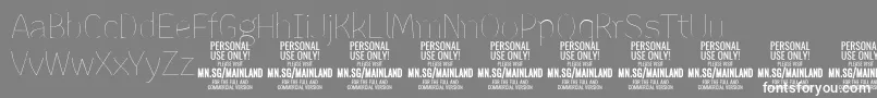 フォントMainlandThin PERSONAL – 灰色の背景に白い文字