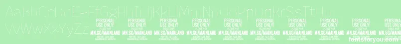 フォントMainlandThin PERSONAL – 緑の背景に白い文字