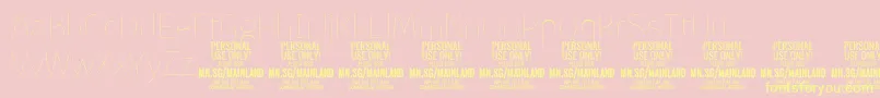 MainlandThin PERSONAL Font – Yellow Fonts on Pink Background