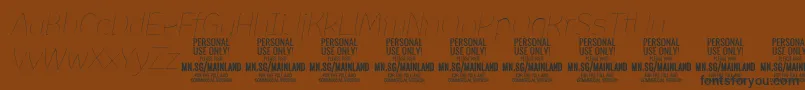 Fonte MainlandThinItalic PERSONAL – fontes pretas em um fundo marrom