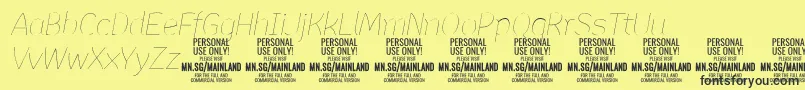 MainlandThinItalic PERSONAL Font – Black Fonts on Yellow Background