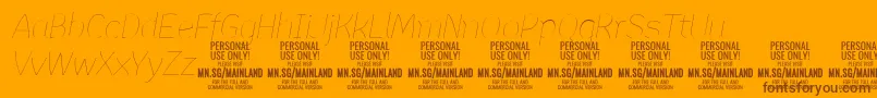 Шрифт MainlandThinItalic PERSONAL – коричневые шрифты на оранжевом фоне