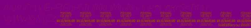 MainlandThinItalic PERSONAL-Schriftart – Braune Schriften auf violettem Hintergrund