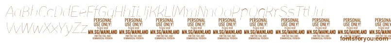 フォントMainlandThinItalic PERSONAL – 茶色のフォント