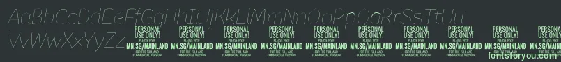 フォントMainlandThinItalic PERSONAL – 黒い背景に緑の文字