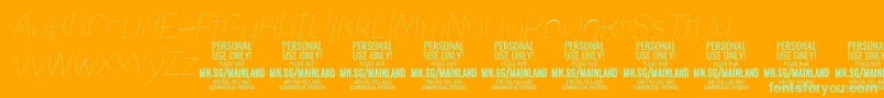 MainlandThinItalic PERSONAL Font – Green Fonts on Orange Background