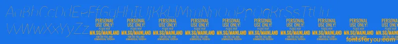 MainlandThinItalic PERSONAL-fontti – oranssit fontit sinisellä taustalla