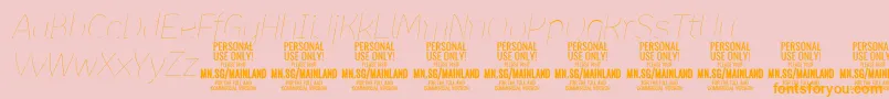 MainlandThinItalic PERSONAL-Schriftart – Orangefarbene Schriften auf rosa Hintergrund