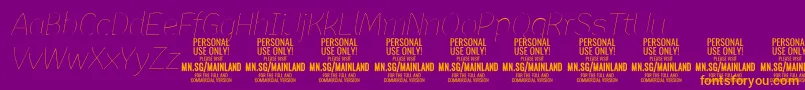 fuente MainlandThinItalic PERSONAL – Fuentes Naranjas Sobre Fondo Morado