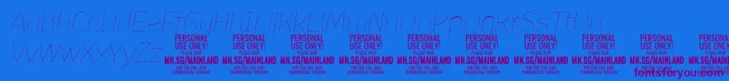 Police MainlandThinItalic PERSONAL – polices violettes sur fond bleu