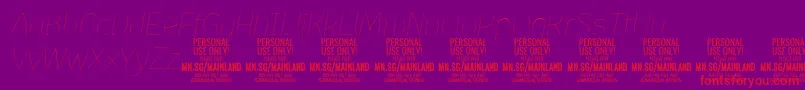 フォントMainlandThinItalic PERSONAL – 紫の背景に赤い文字