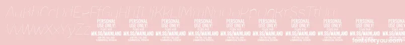 MainlandThinItalic PERSONAL-Schriftart – Weiße Schriften auf rosa Hintergrund