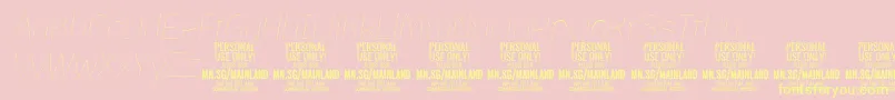 フォントMainlandThinItalic PERSONAL – 黄色のフォント、ピンクの背景