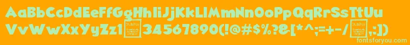 AngellaDemo Font – Green Fonts on Orange Background