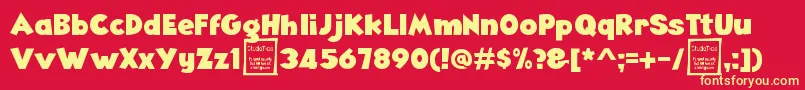 AngellaDemo Font – Yellow Fonts on Red Background