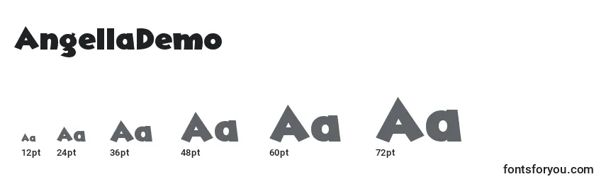 Размеры шрифта AngellaDemo