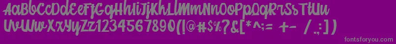 フォントMainstream Script – 紫の背景に灰色の文字
