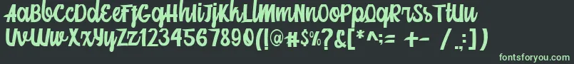 Шрифт Mainstream Script – зелёные шрифты на чёрном фоне