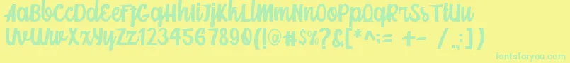 Mainstream Script Font – Green Fonts on Yellow Background