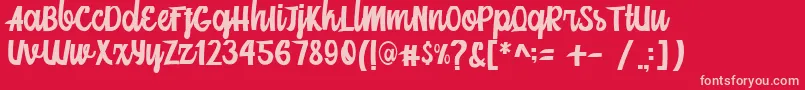 Mainstream Script Font – Pink Fonts on Red Background