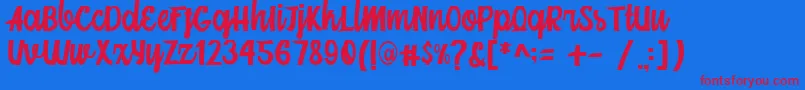 Шрифт Mainstream Script – красные шрифты на синем фоне