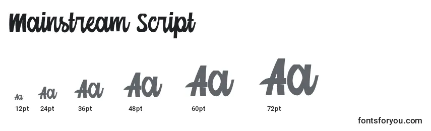 Mainstream Script Font Sizes