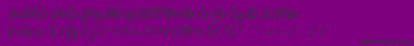 Maisara Script Font – Black Fonts on Purple Background