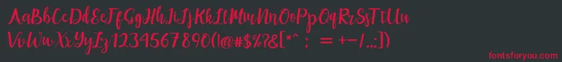 maisha script Demo Font – Red Fonts on Black Background