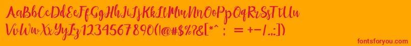 maisha script Demo Font – Red Fonts on Orange Background