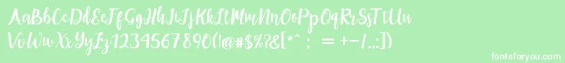 maisha script Demo Font – White Fonts on Green Background