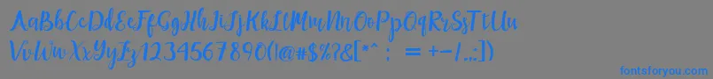 maisha script Demo-Schriftart – Blaue Schriften auf grauem Hintergrund