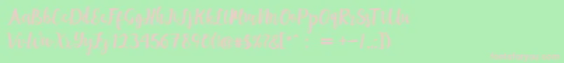 maisha script Demo-Schriftart – Rosa Schriften auf grünem Hintergrund