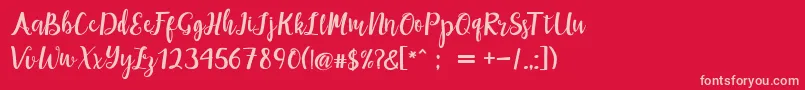 maisha script Demo Font – Pink Fonts on Red Background